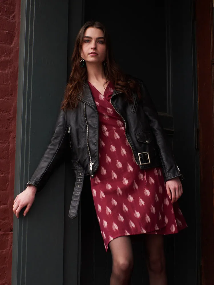 Best-Selling Anaya Wrap Dress - Garnet Ikat  Going Fast!