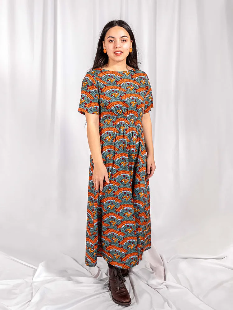 Best-Selling Artsy Traveler Midi Dress - Mosaic Fan  Almost Sold Out!