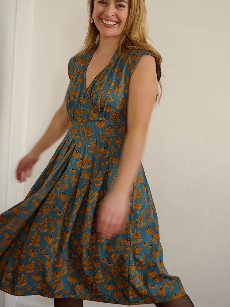 BestSelling Lucille Dress - Teal Floral  Last Few Pieces!