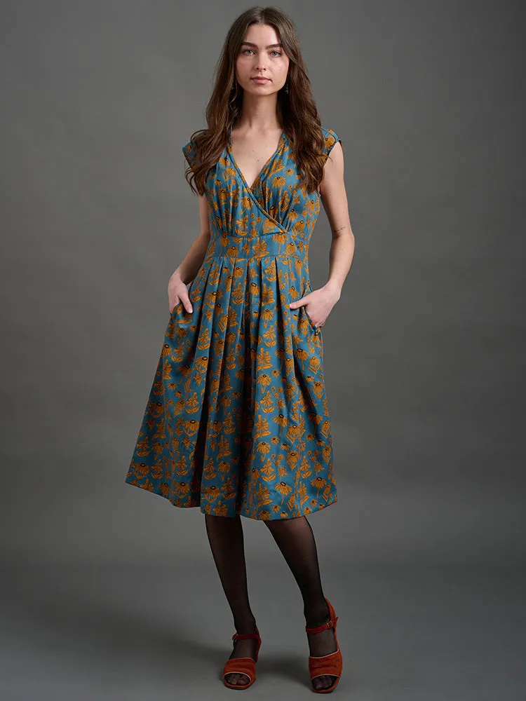 BestSelling Lucille Dress - Teal Floral  Last Few Pieces!