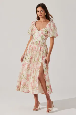 BestSelling Sasilia Floral Puff Sleeve Dress  Ends Soon!