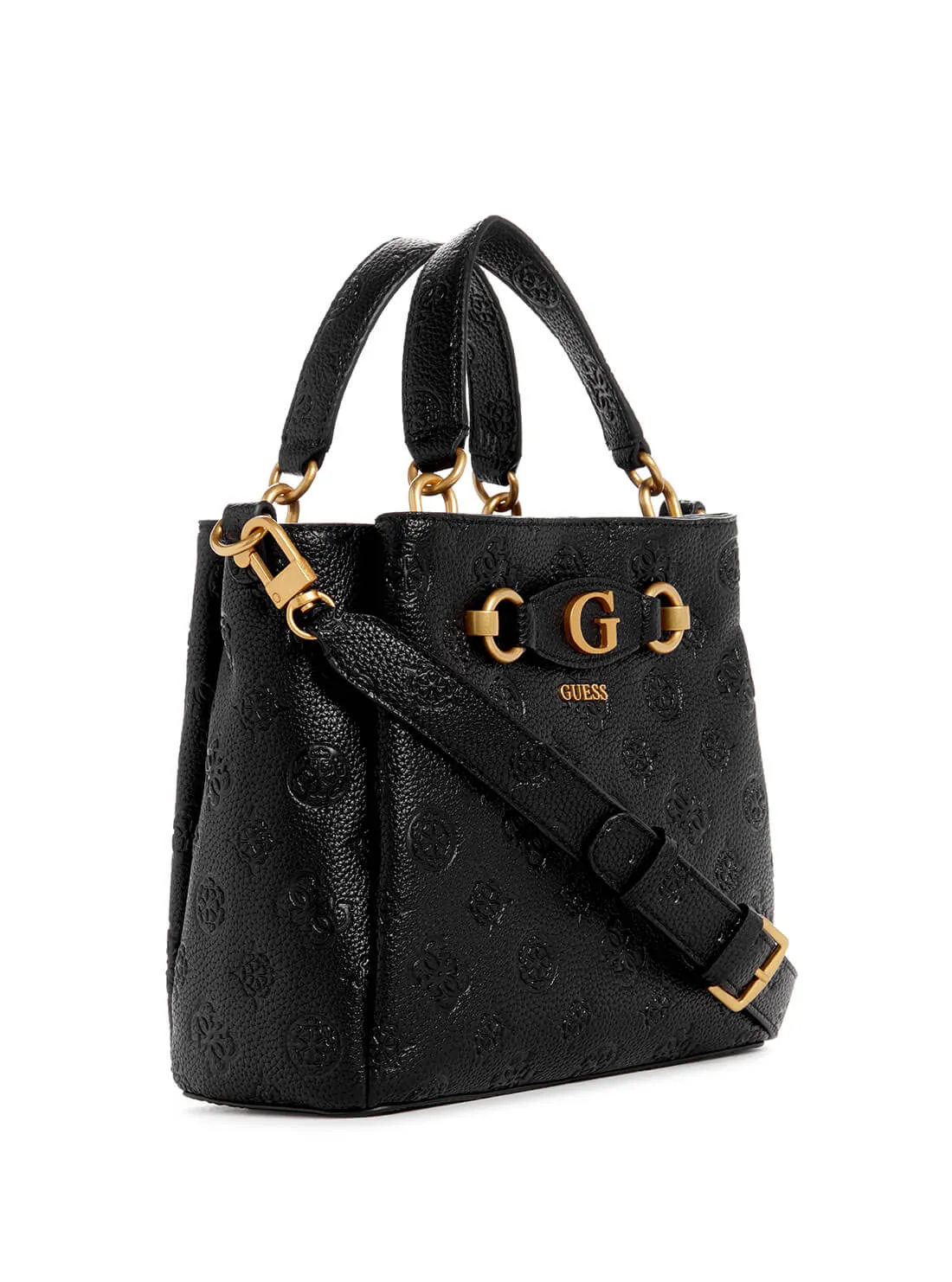 Black Izzy Small Satchel Bag Guess