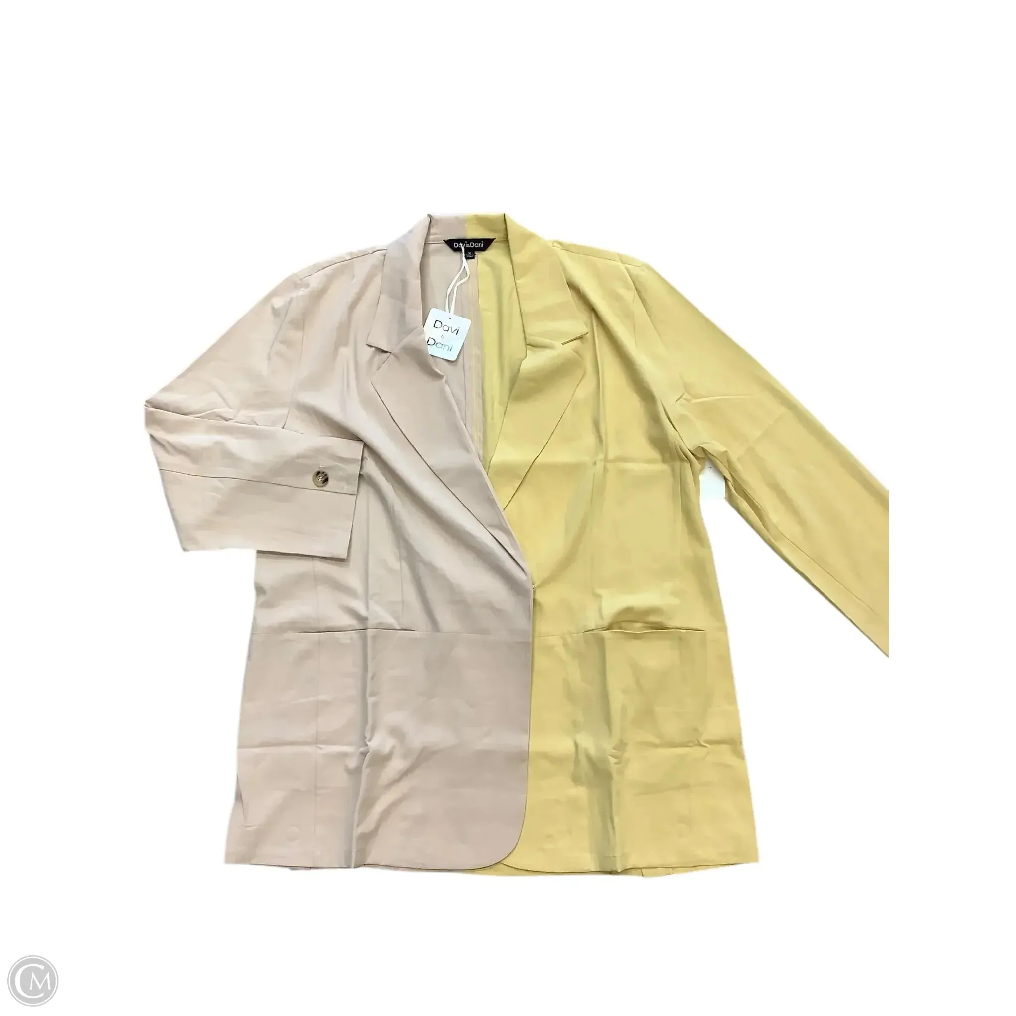 Blazer By Davi & Dani In Tan & Yellow 3X
