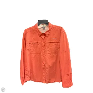 Blouse Long Sleeve By Eddie Bauer In Orange, Size: L