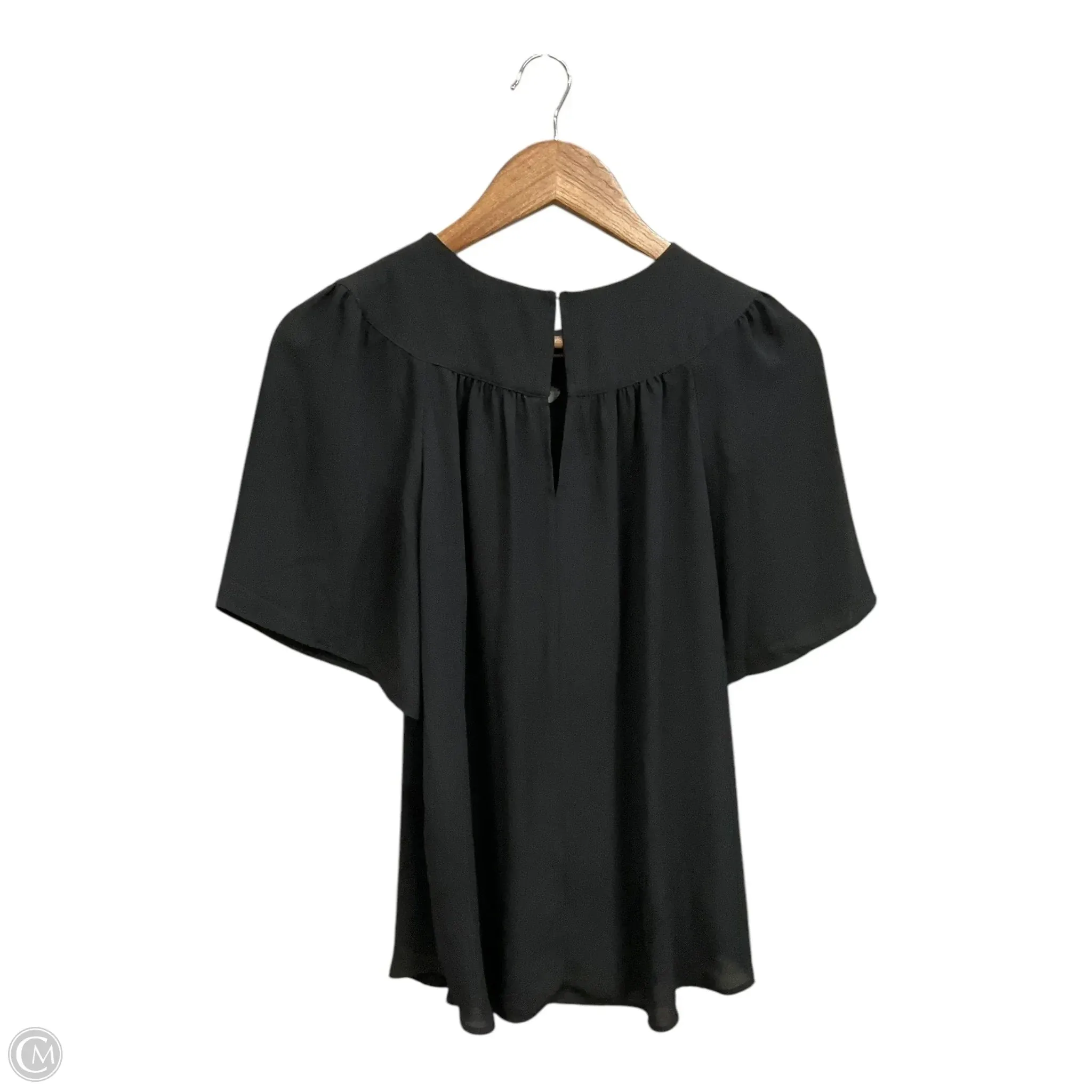 Blouse Short Sleeve By Ann Taylor In Black, Size: Mp