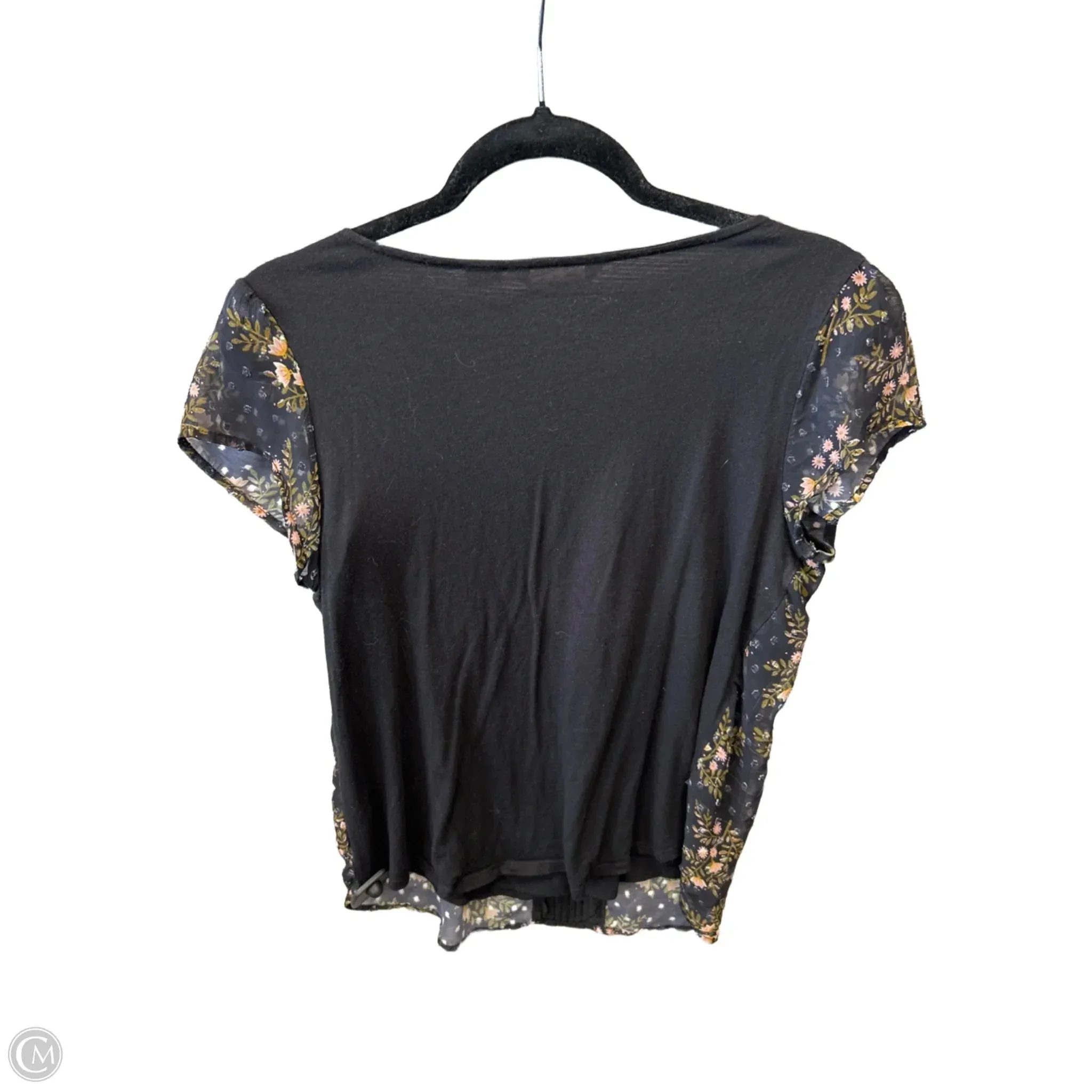 Blouse Short Sleeve By Lc Lauren Conrad In Black, Size: L