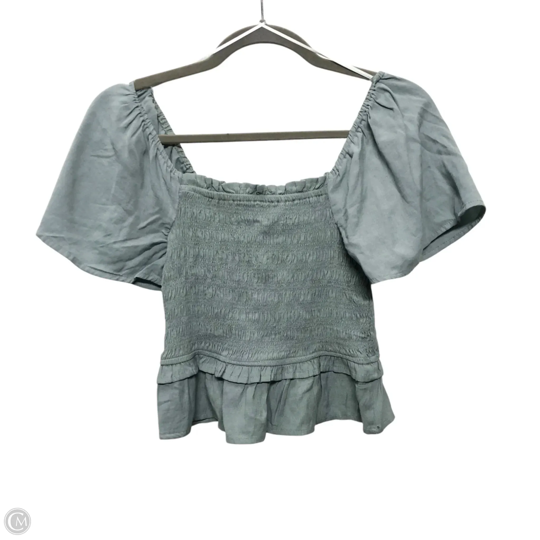 Blouse Short Sleeve By Love Tree In Green, Size: M