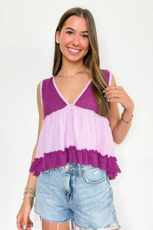 Breeze By V-Neck Ruffle Tank Top - BACK IN STOCK