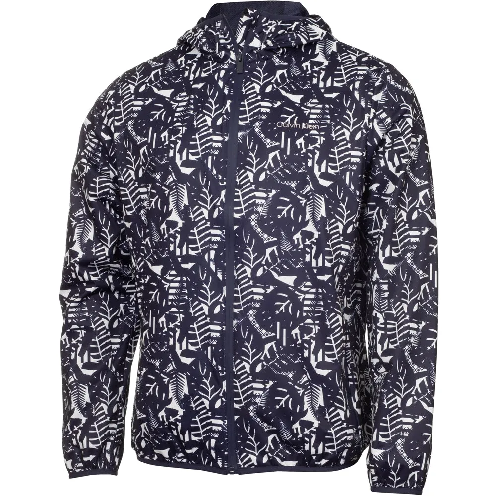 Calvin Klein Printed Windbreaker Jacket - White/Evening Blue