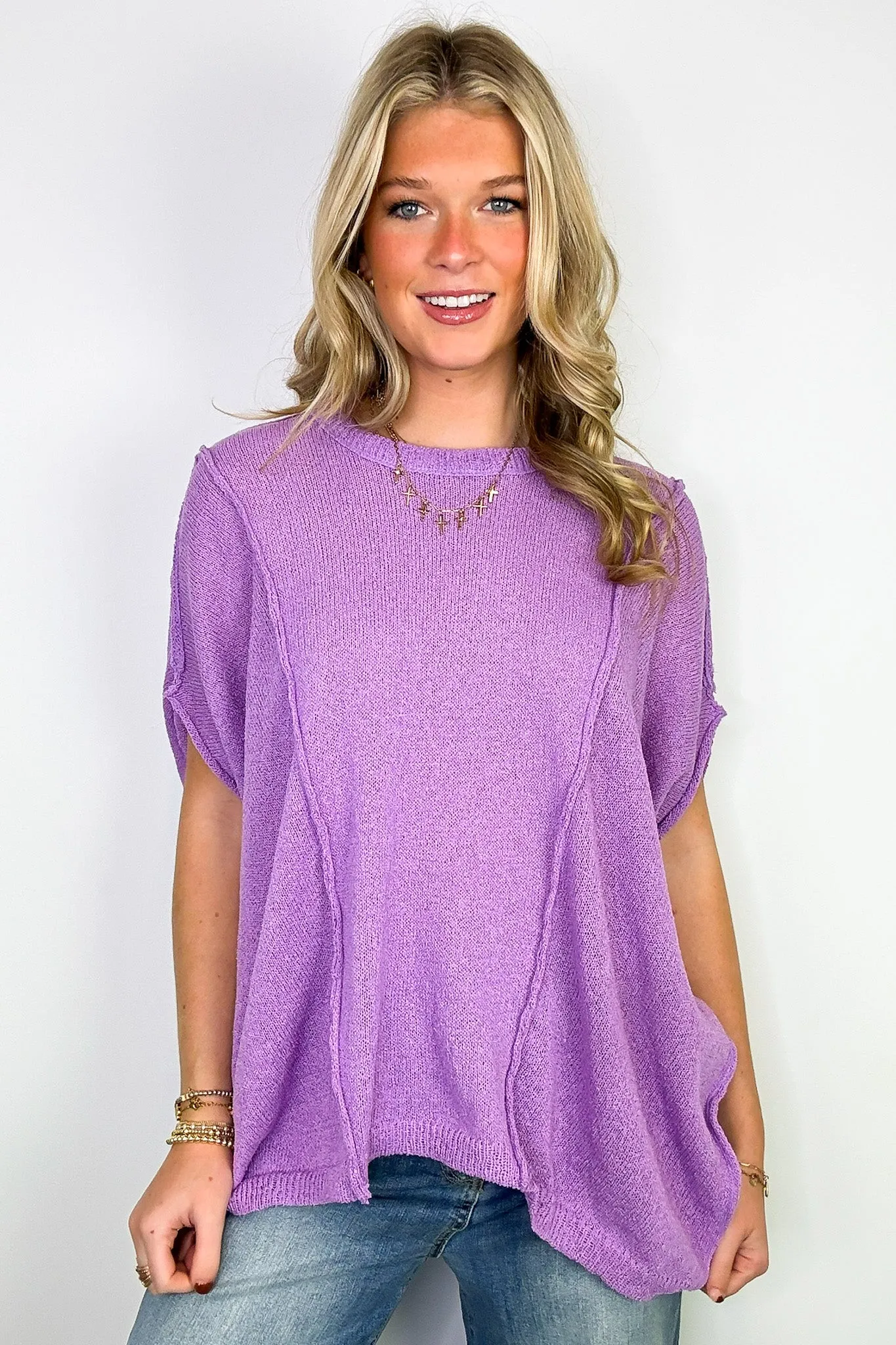 Candice Drop Shoulder Exposed Seam Sweater - BACK IN STOCK