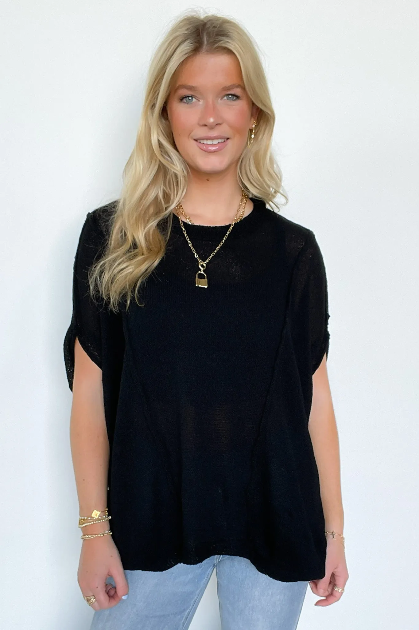 Candice Drop Shoulder Exposed Seam Sweater - BACK IN STOCK