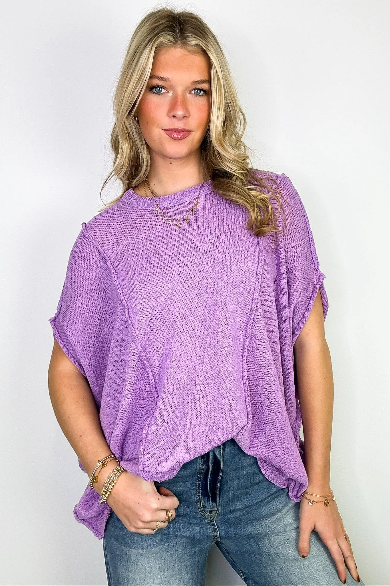 Candice Drop Shoulder Exposed Seam Sweater - BACK IN STOCK