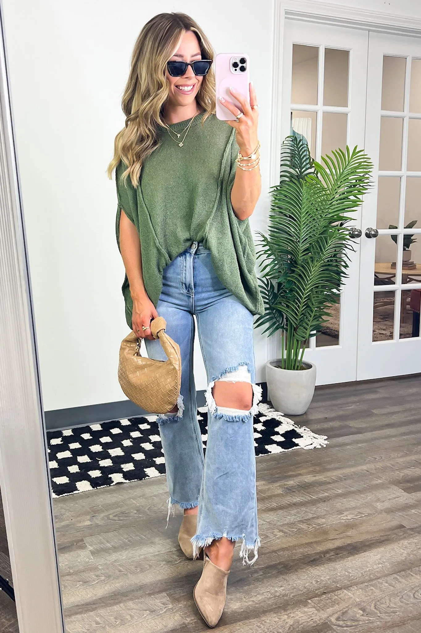 Candice Drop Shoulder Exposed Seam Sweater - BACK IN STOCK