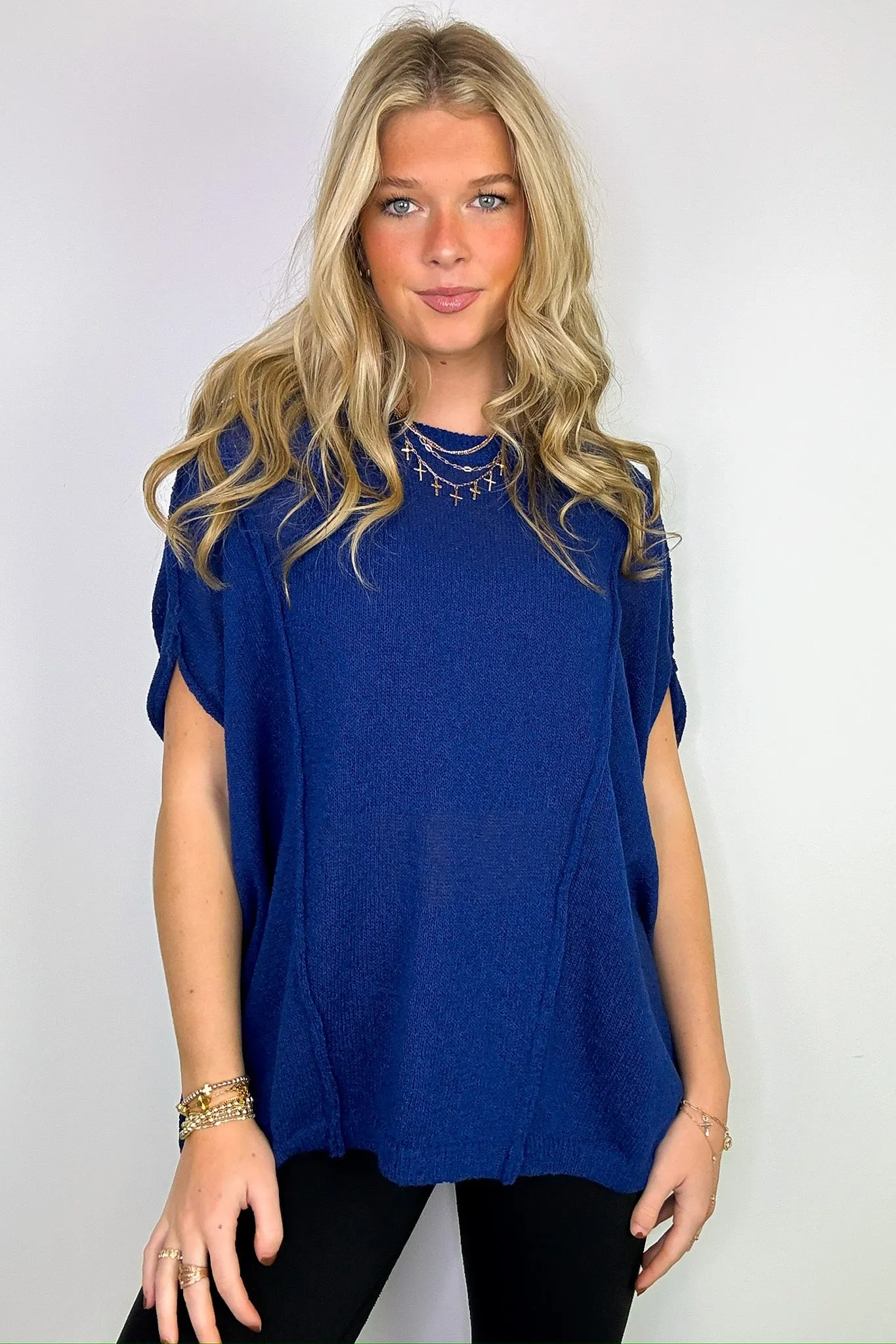 Candice Drop Shoulder Exposed Seam Sweater - BACK IN STOCK