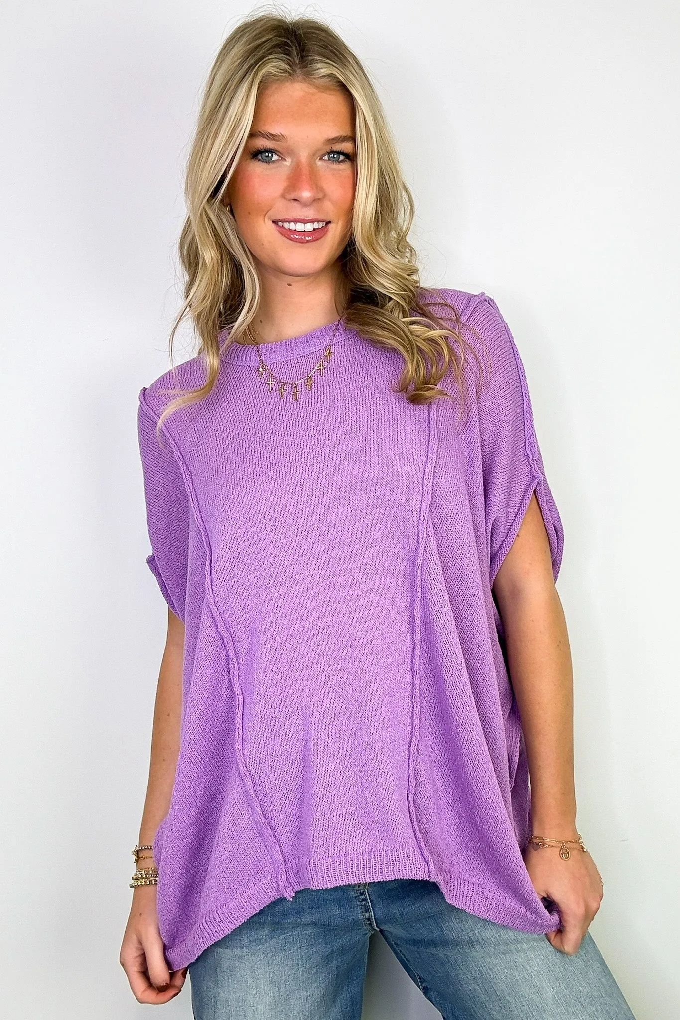Candice Drop Shoulder Exposed Seam Sweater - BACK IN STOCK