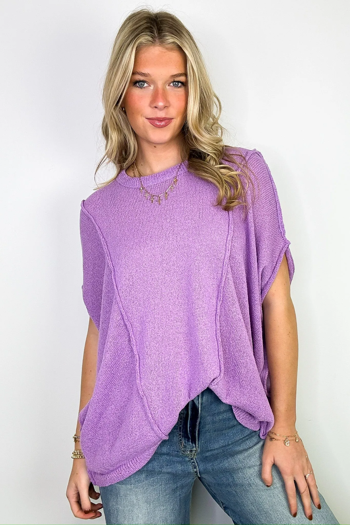 Candice Drop Shoulder Exposed Seam Sweater - BACK IN STOCK