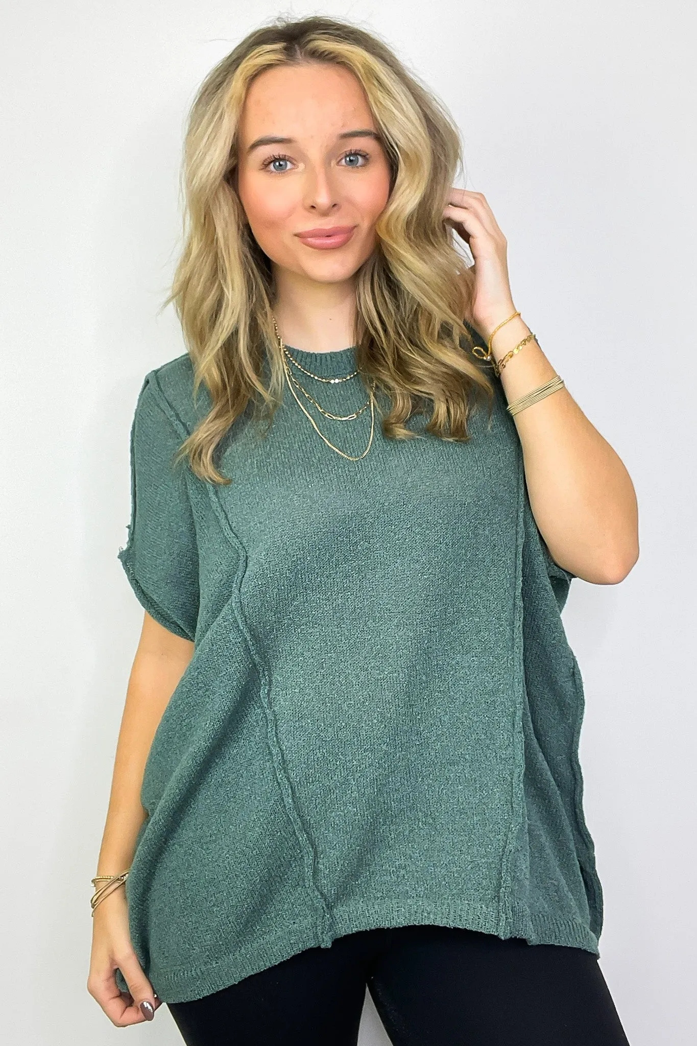 Candice Drop Shoulder Exposed Seam Sweater - BACK IN STOCK