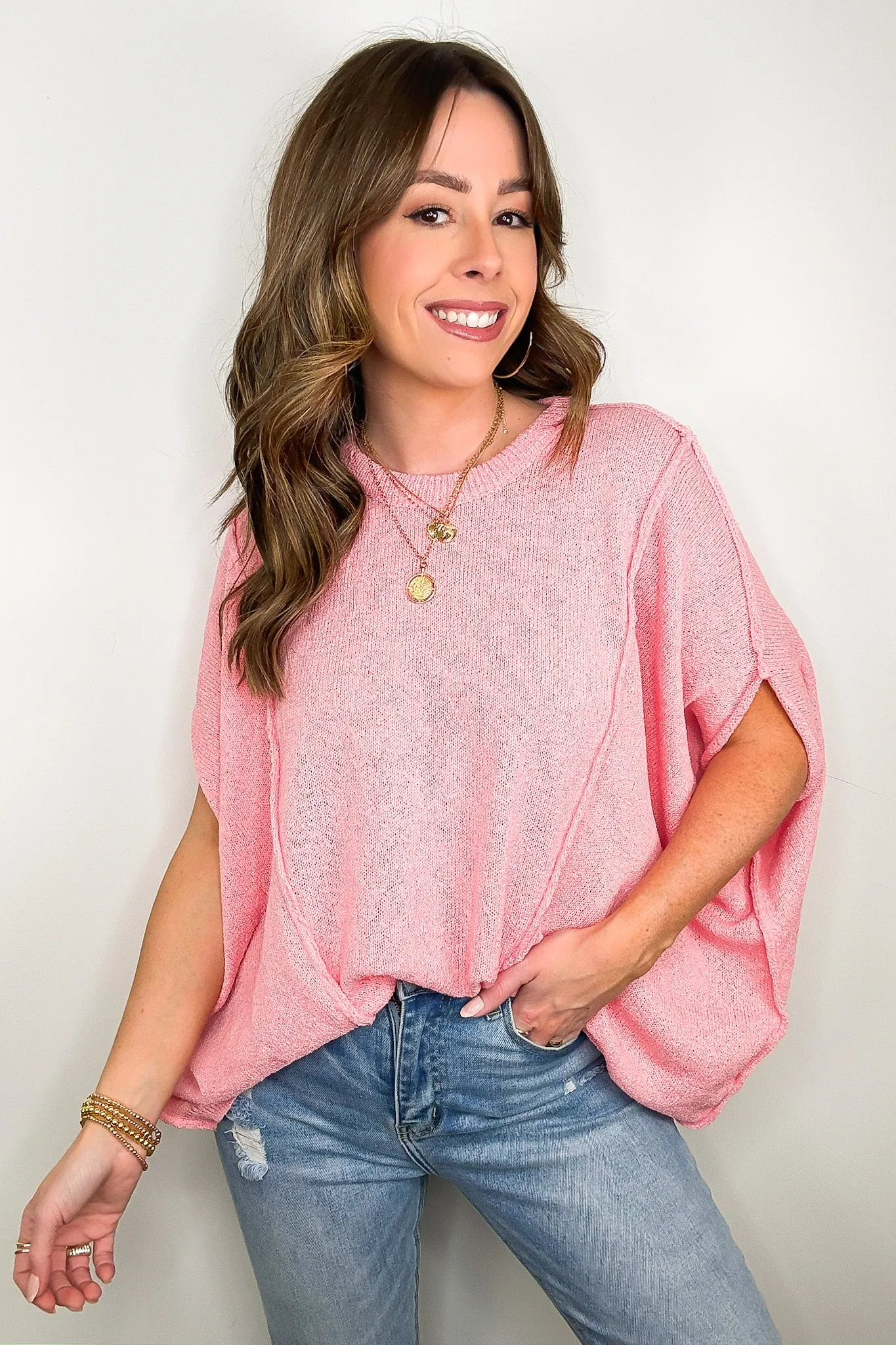Candice Drop Shoulder Exposed Seam Sweater - BACK IN STOCK