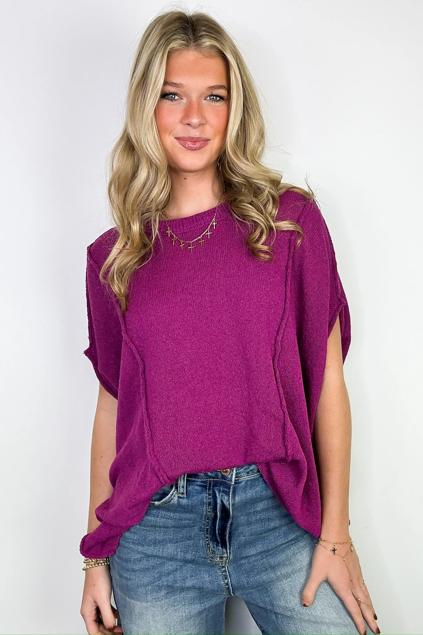 Candice Drop Shoulder Exposed Seam Sweater - BACK IN STOCK