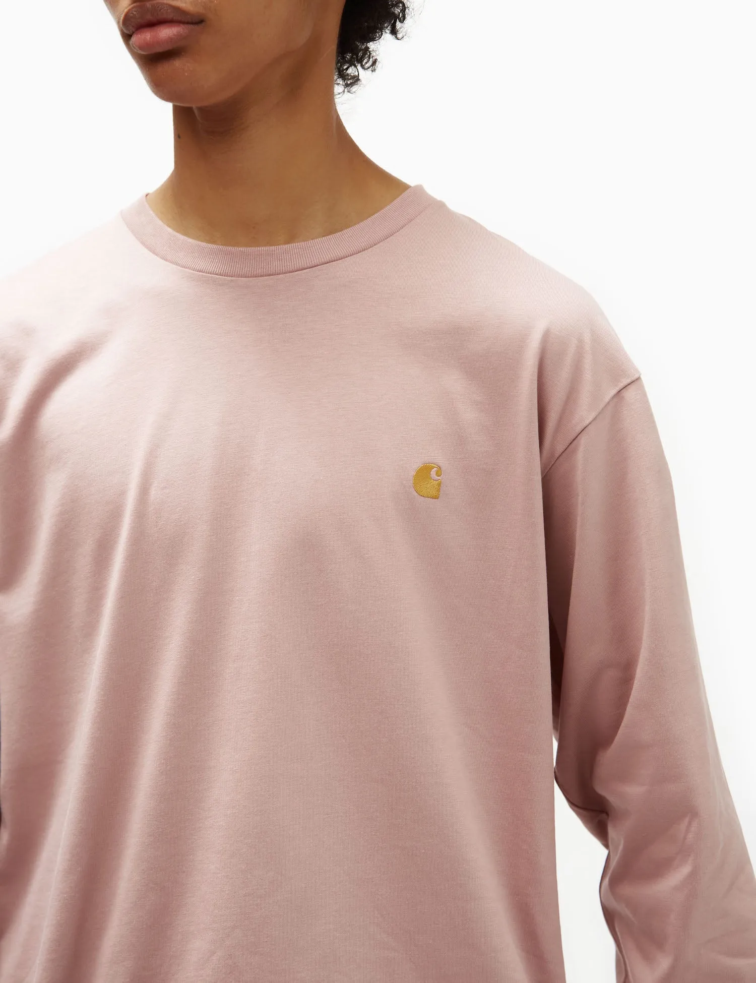 Clearance Price Carhartt-WIP Long Sleeve Chase T-Shirt (Loose) - Glassy Pink  Going Fast!