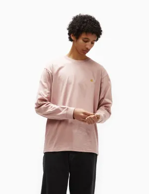 Clearance Price Carhartt-WIP Long Sleeve Chase T-Shirt (Loose) - Glassy Pink  Going Fast!