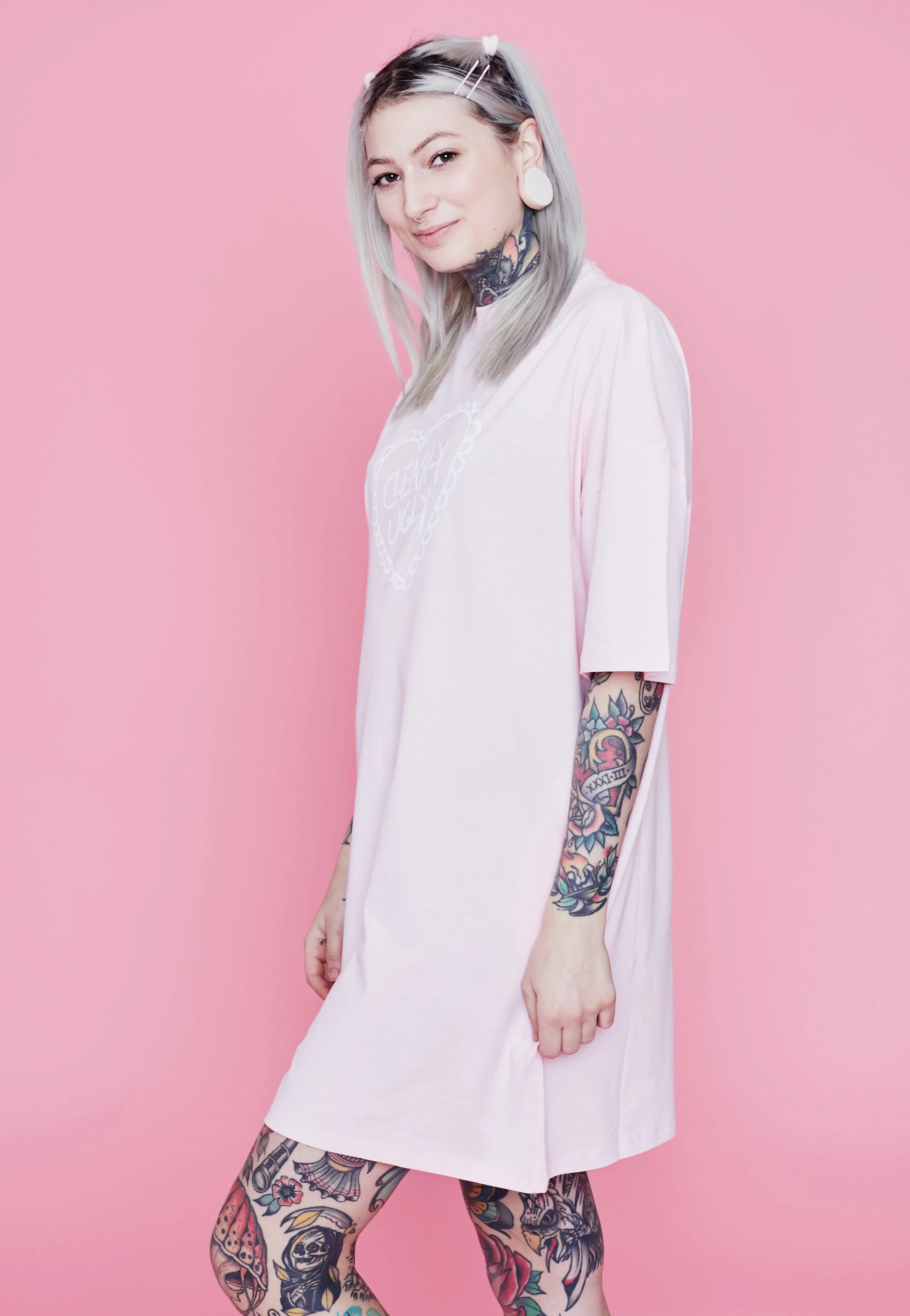Clearly Ugly - Forever And Always Pastel Love Pastellrosa - Dress