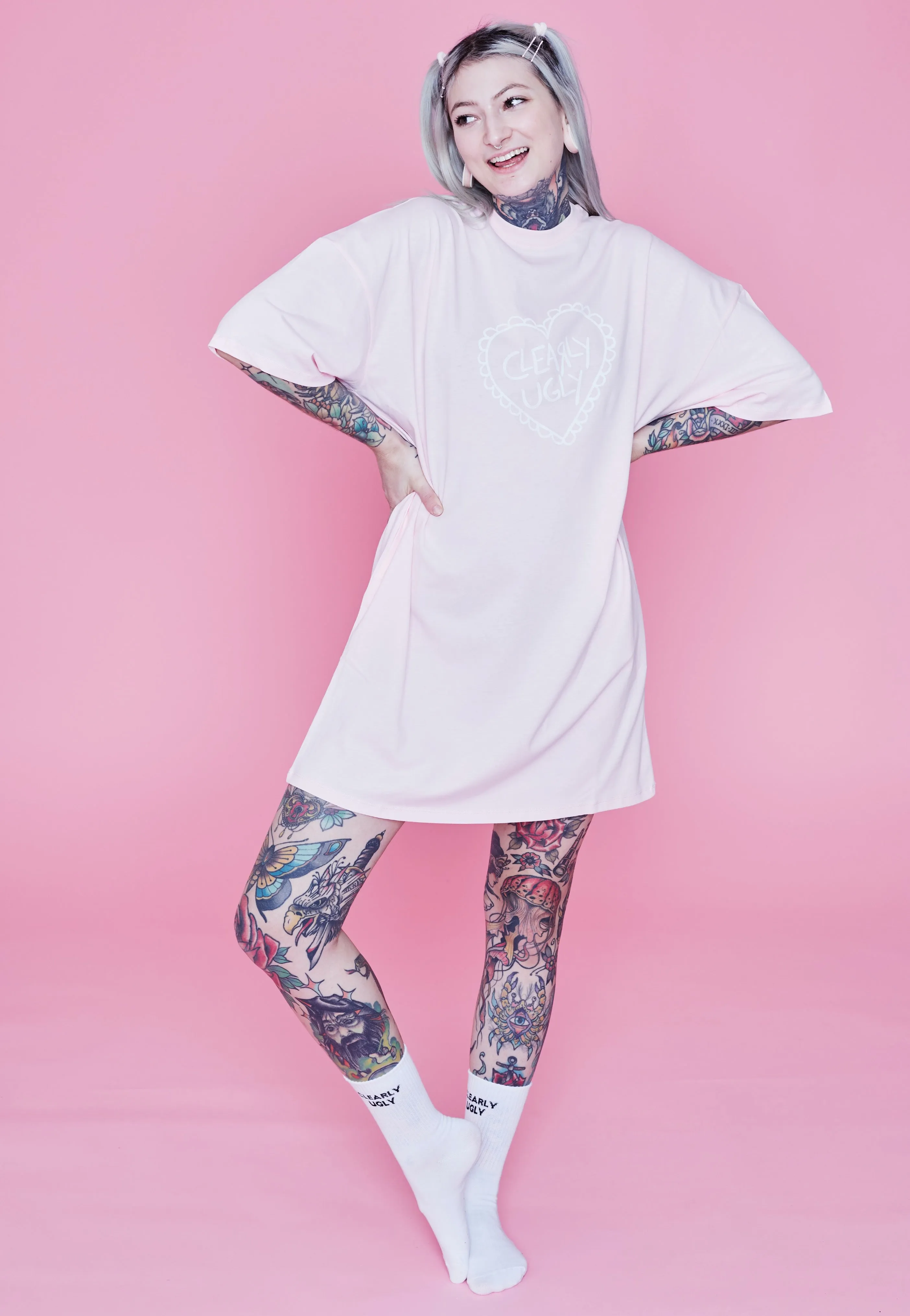 Clearly Ugly - Forever And Always Pastel Love Pastellrosa - Dress
