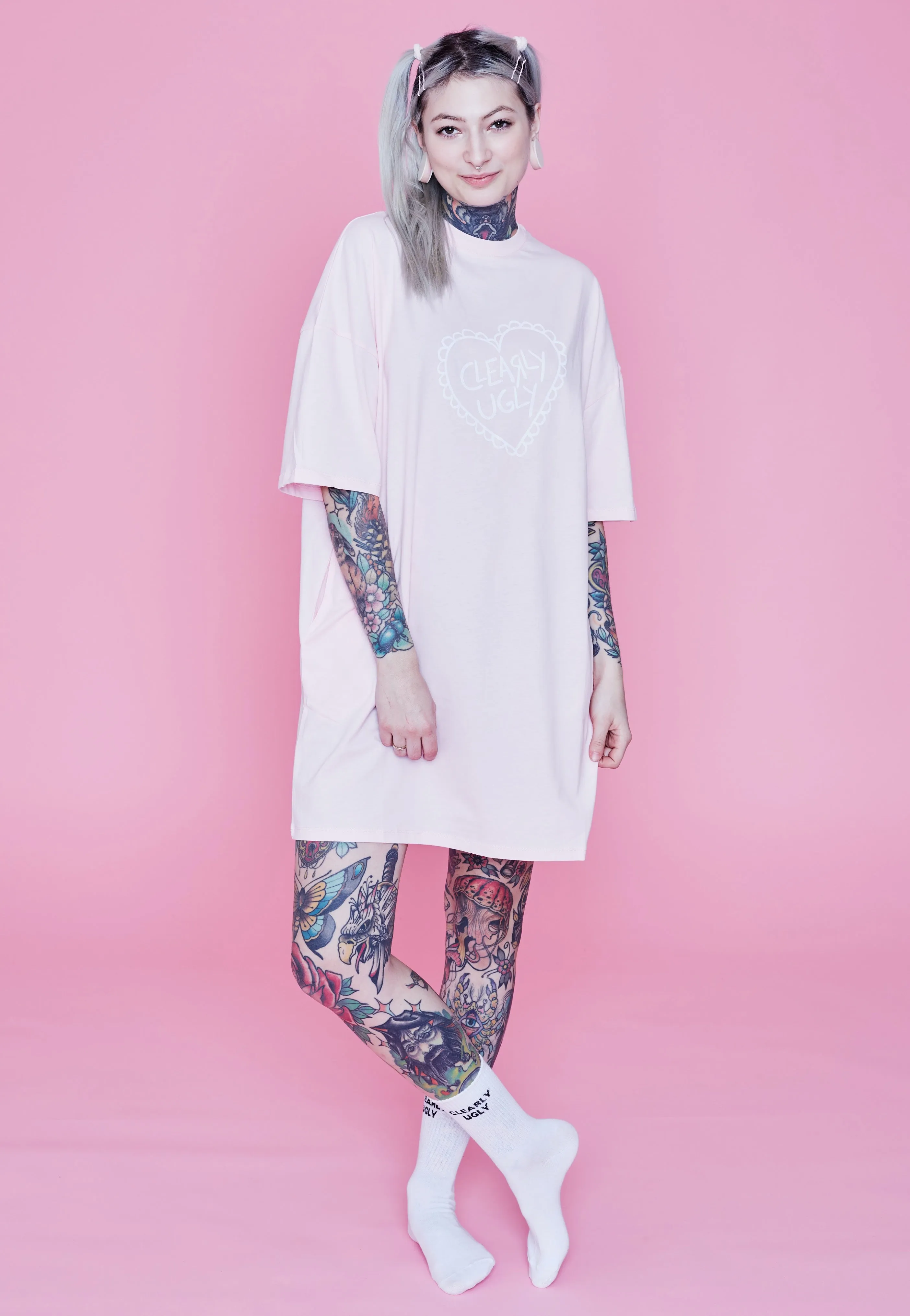 Clearly Ugly - Forever And Always Pastel Love Pastellrosa - Dress