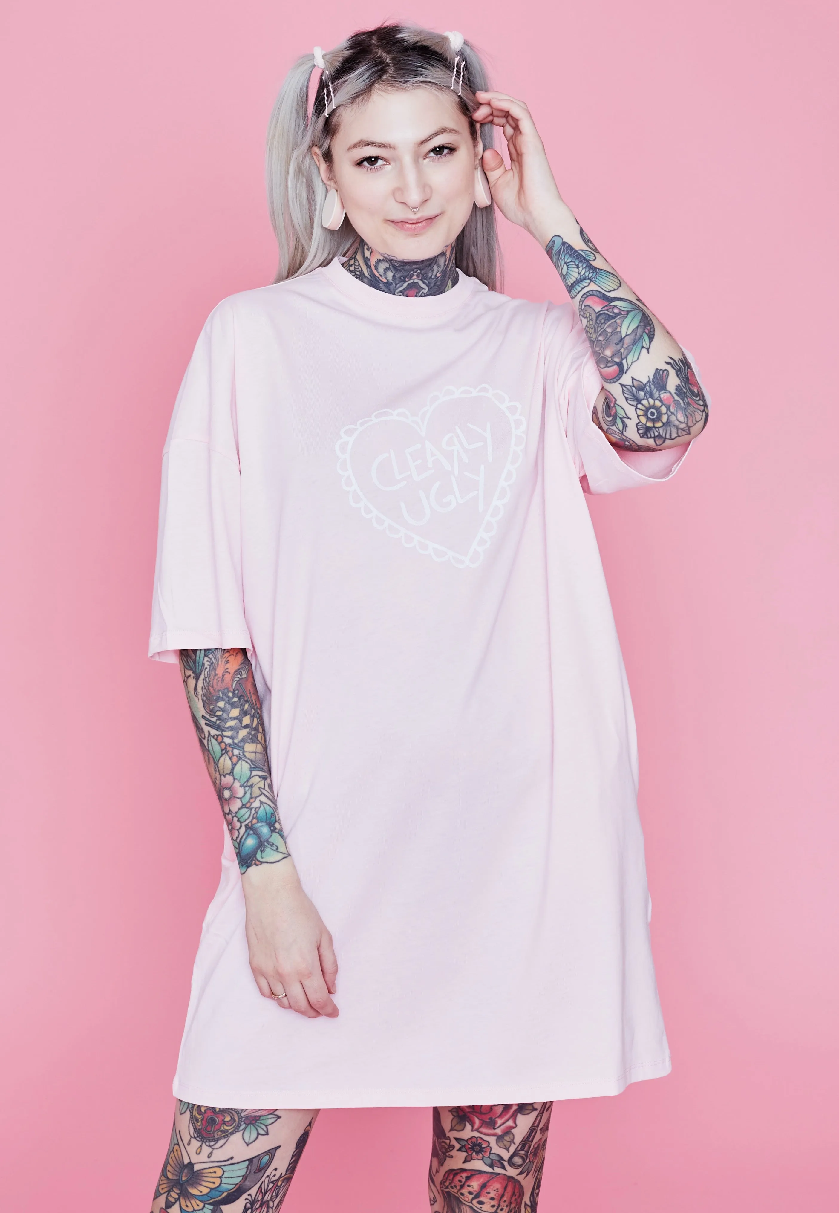 Clearly Ugly - Forever And Always Pastel Love Pastellrosa - Dress