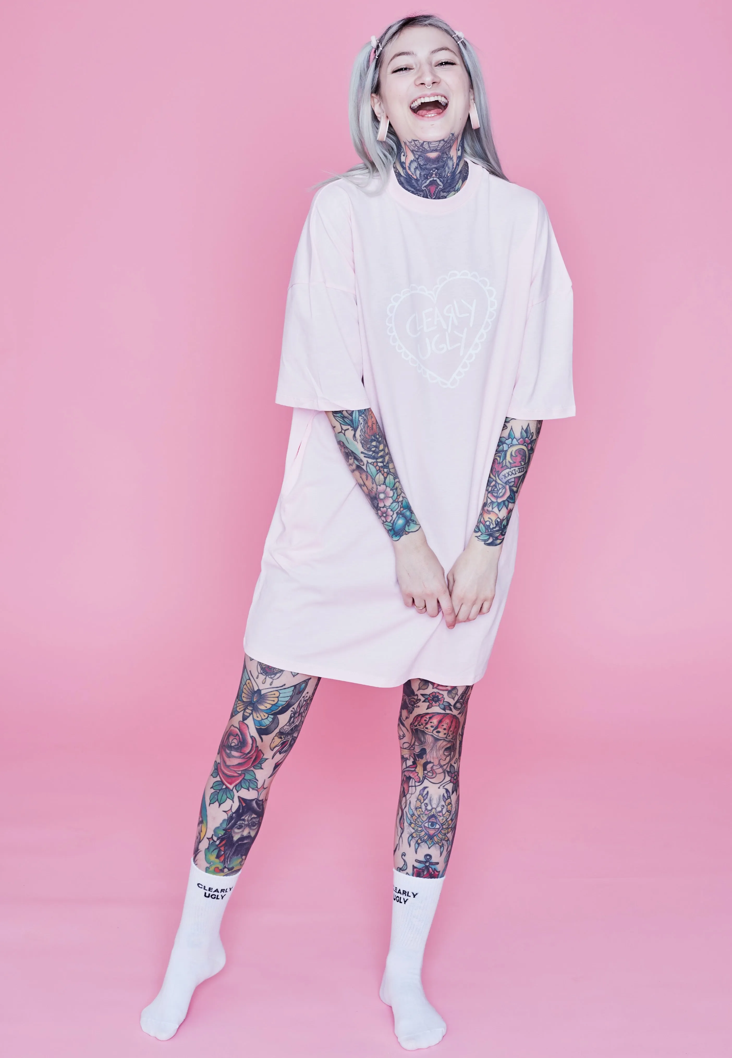 Clearly Ugly - Forever And Always Pastel Love Pastellrosa - Dress