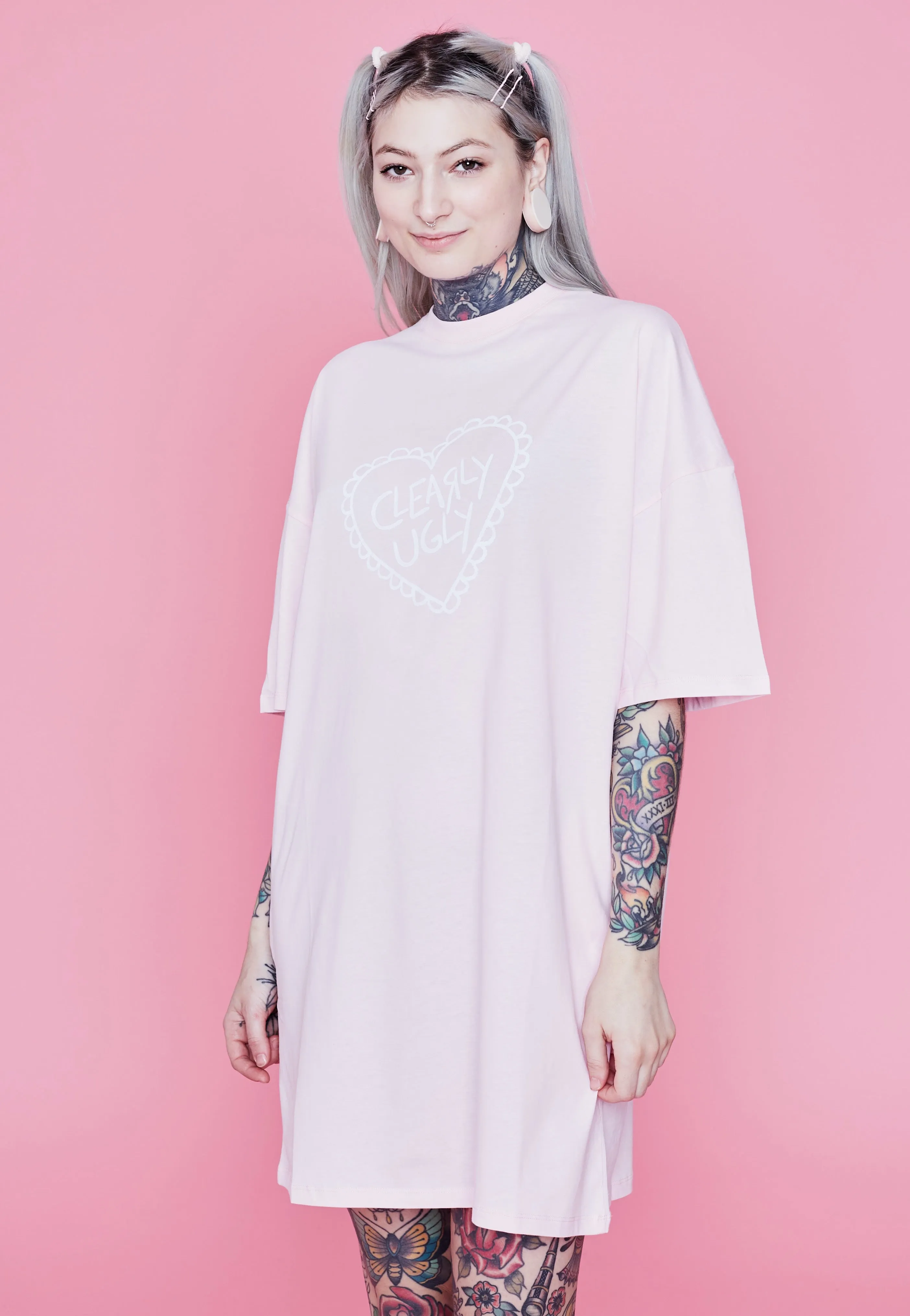 Clearly Ugly - Forever And Always Pastel Love Pastellrosa - Dress