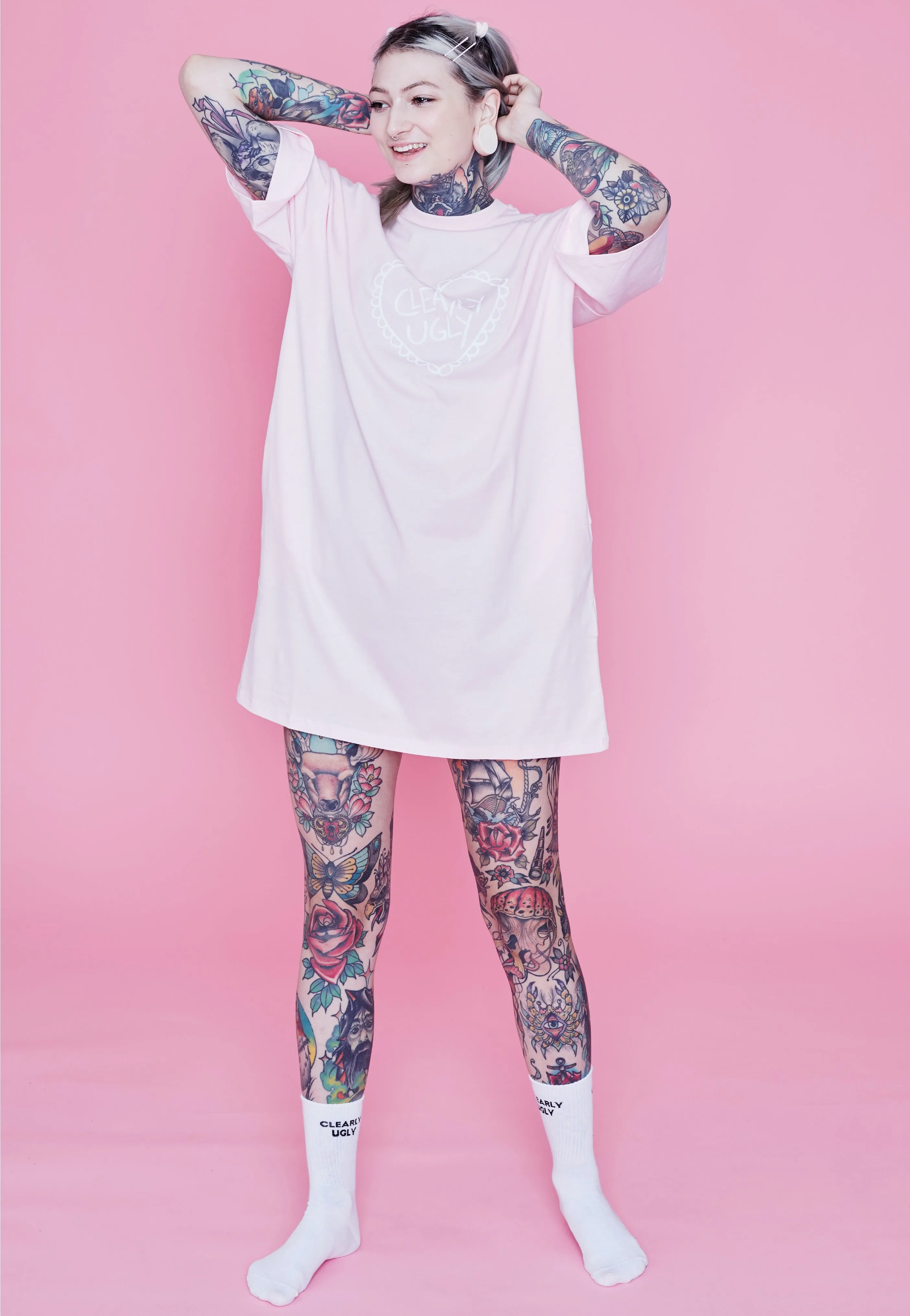 Clearly Ugly - Forever And Always Pastel Love Pastellrosa - Dress