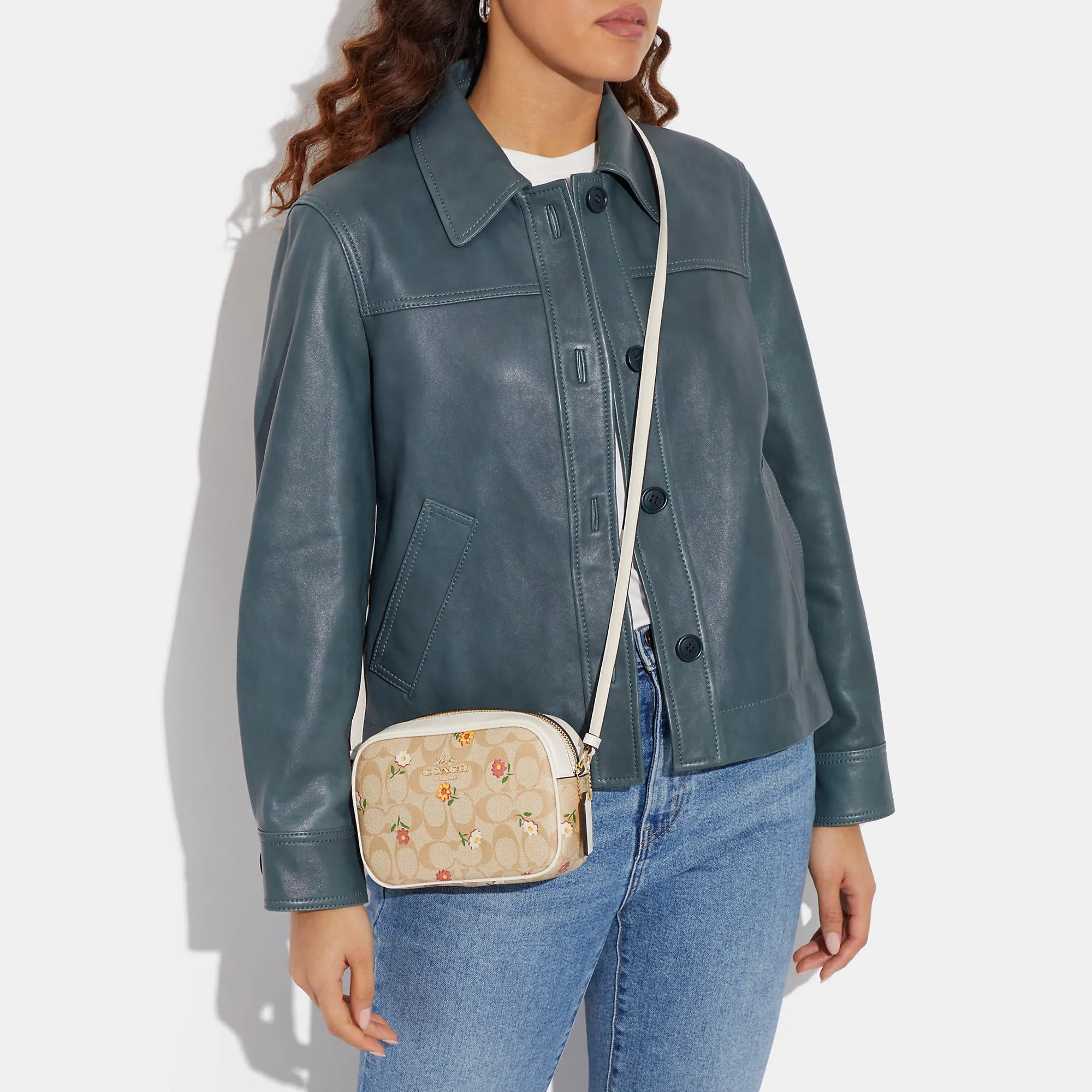 Coach Outlet Mini Jamie Camera Bag In Signature Canvas With Nostalgic Ditsy Print
