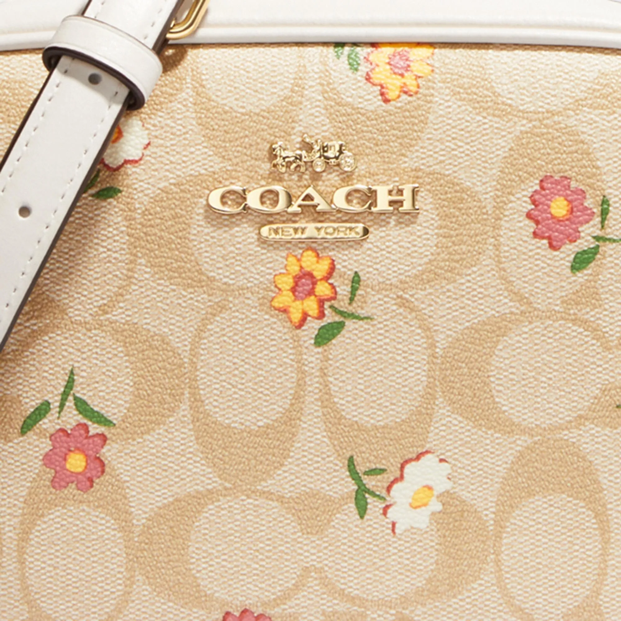 Coach Outlet Mini Jamie Camera Bag In Signature Canvas With Nostalgic Ditsy Print