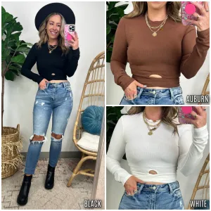 Coterie Criss Cross Cutout Long Sleeve Crop Top - FINAL SALE