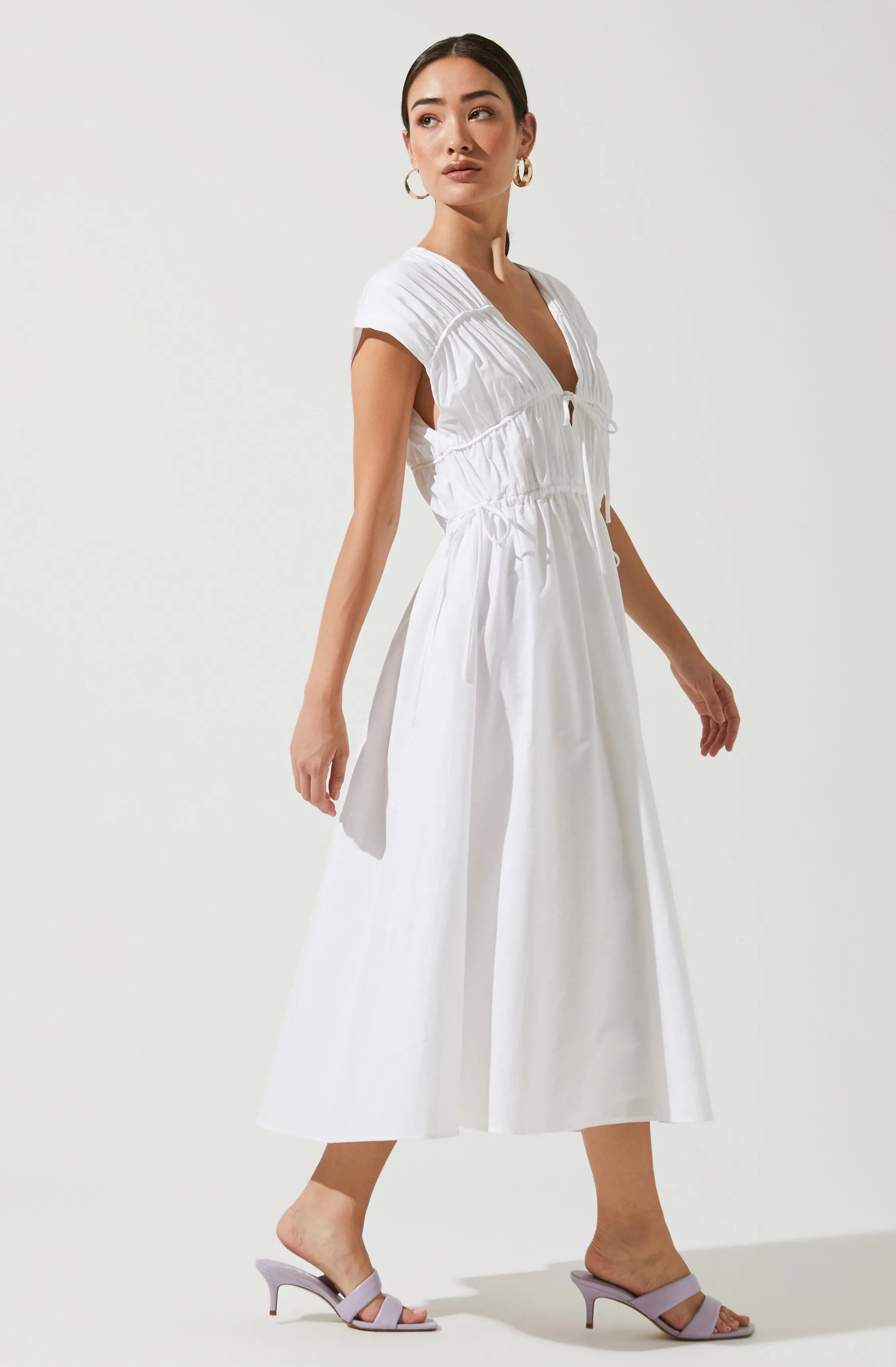 Customer Favorite Lorrie Sleeveless Ruched Midi Dress  Limited Release!