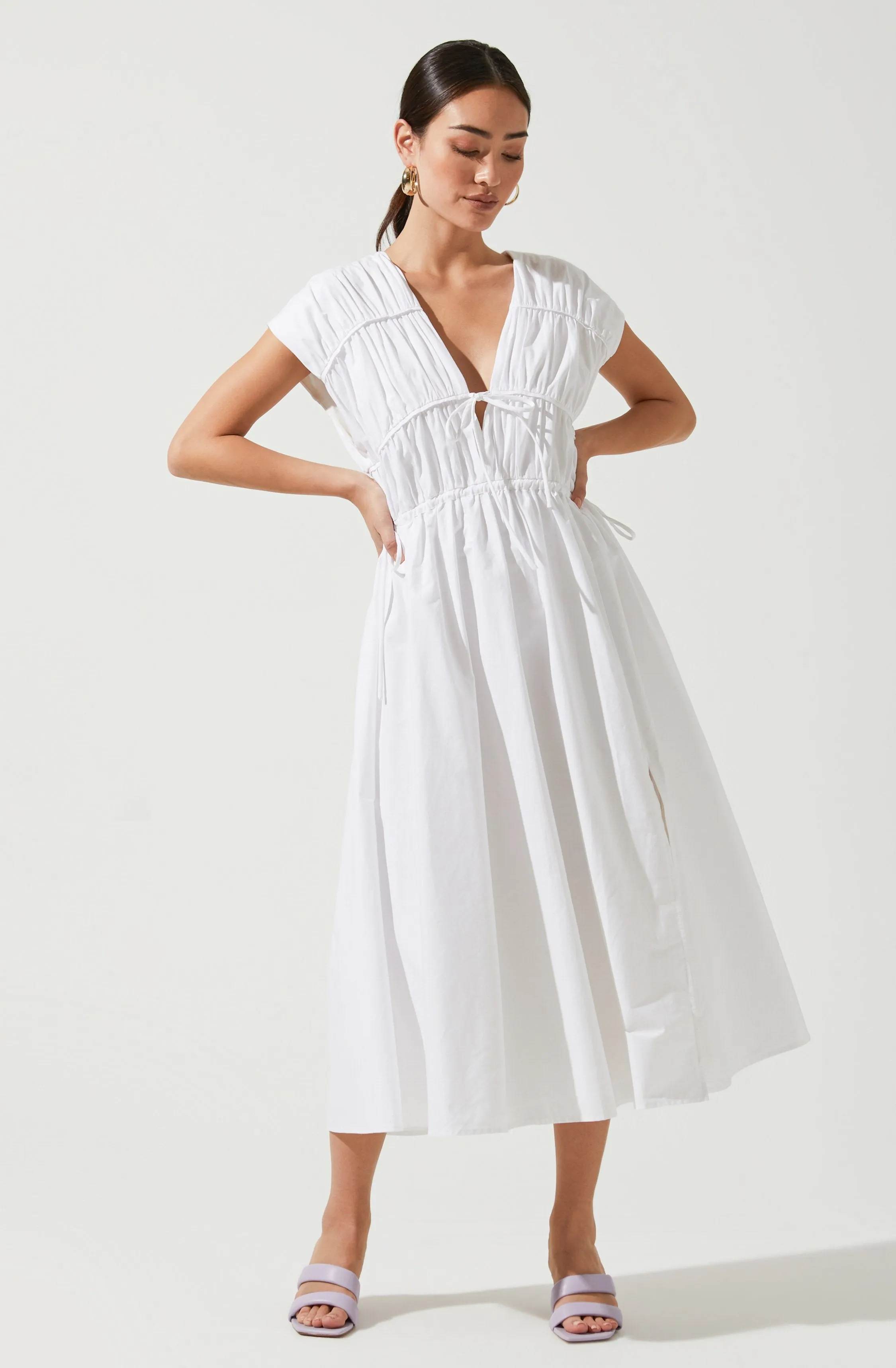 Customer Favorite Lorrie Sleeveless Ruched Midi Dress  Limited Release!