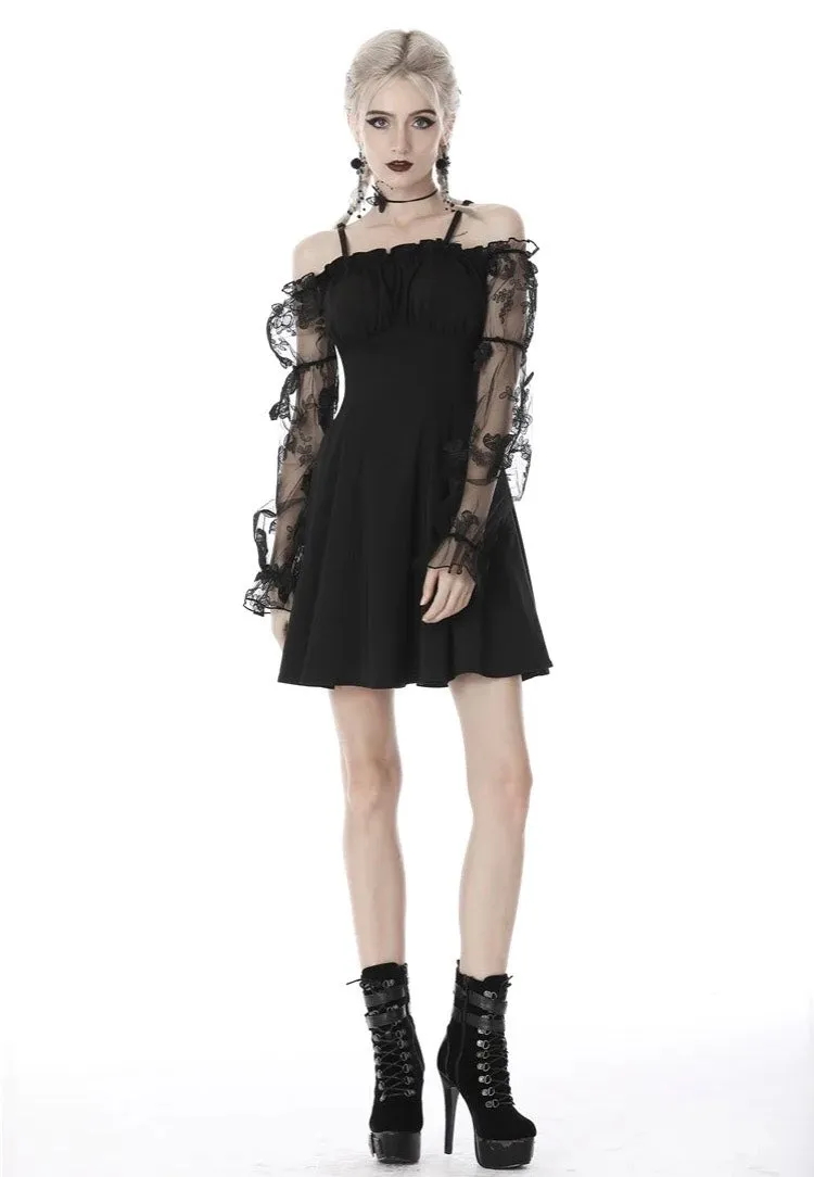 Dark In Love - Gothic Sexy Off-Shoulder Lacey Sleeves - Dress