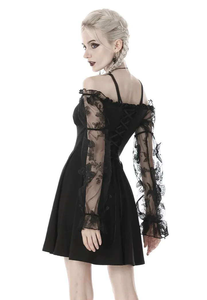 Dark In Love - Gothic Sexy Off-Shoulder Lacey Sleeves - Dress