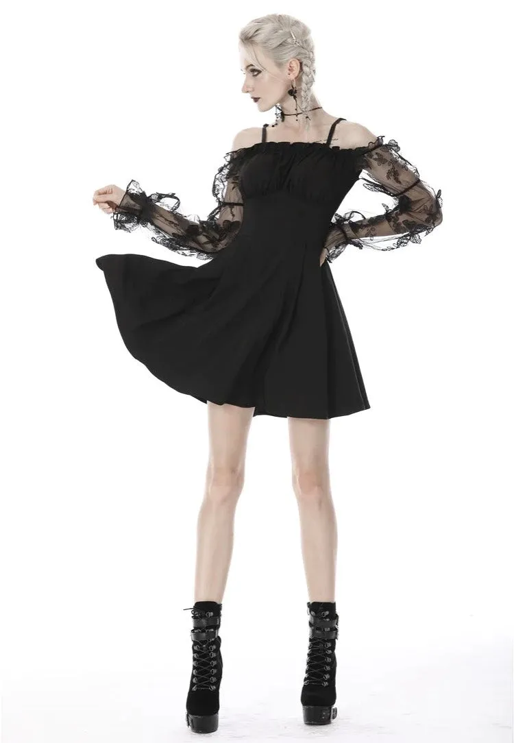 Dark In Love - Gothic Sexy Off-Shoulder Lacey Sleeves - Dress