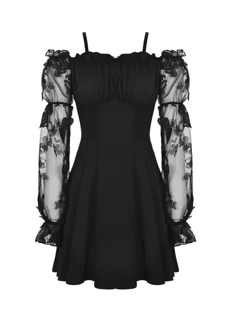 Dark In Love - Gothic Sexy Off-Shoulder Lacey Sleeves - Dress