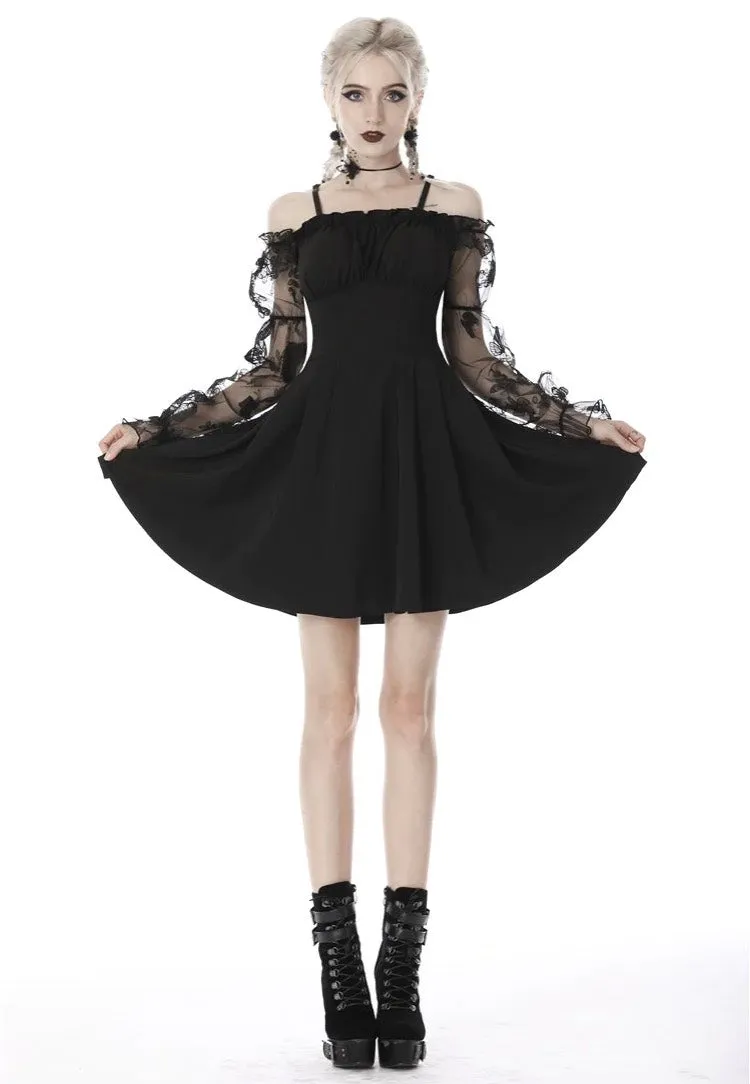 Dark In Love - Gothic Sexy Off-Shoulder Lacey Sleeves - Dress