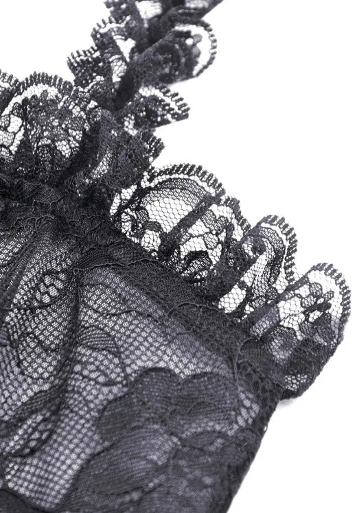 Dark In Love - Gothic Sexy Transparent Hearted Layer Lace Mesh Black - Dress