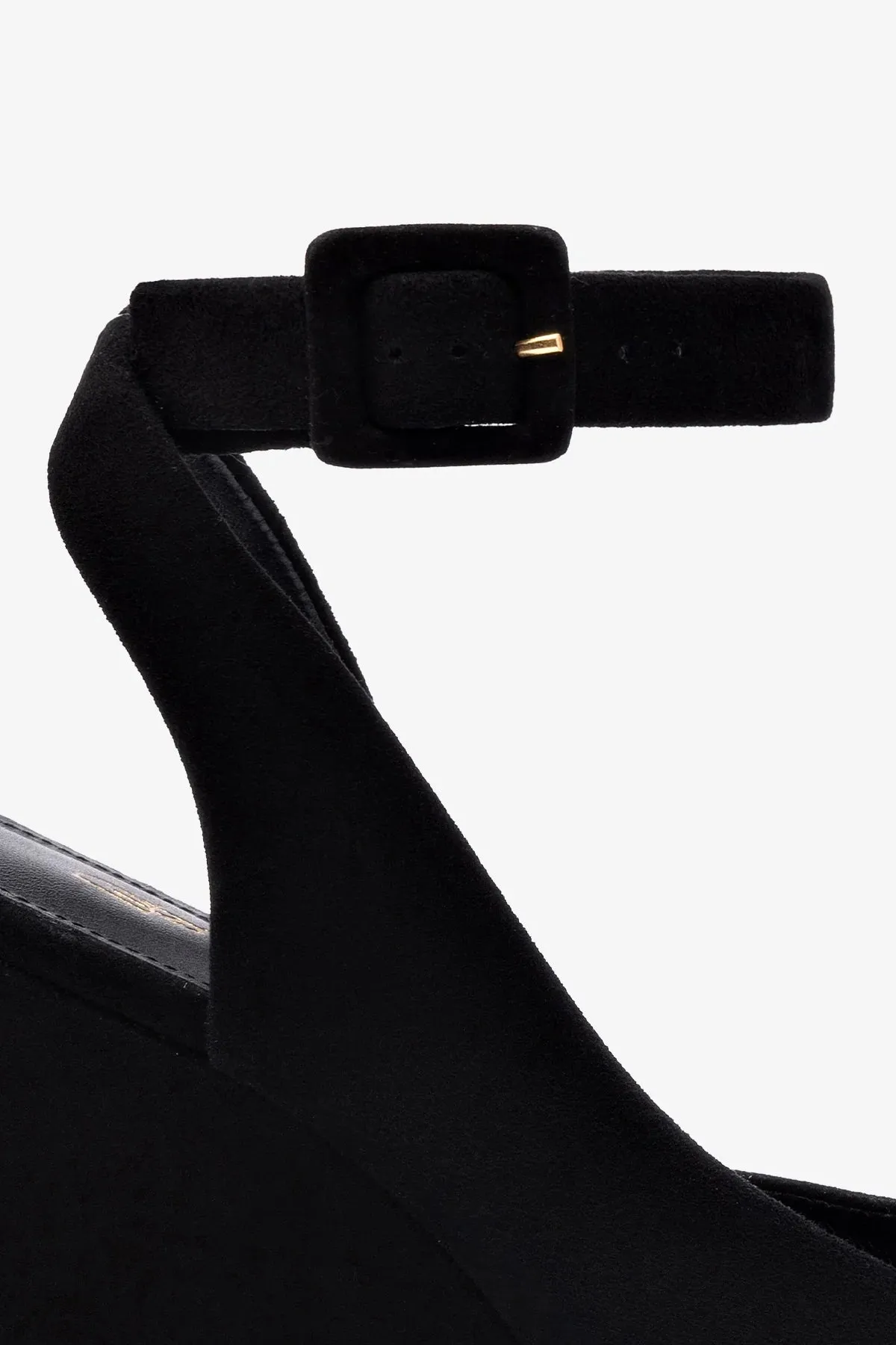 Deena By Larroud Wedge Sandal In Black Suede