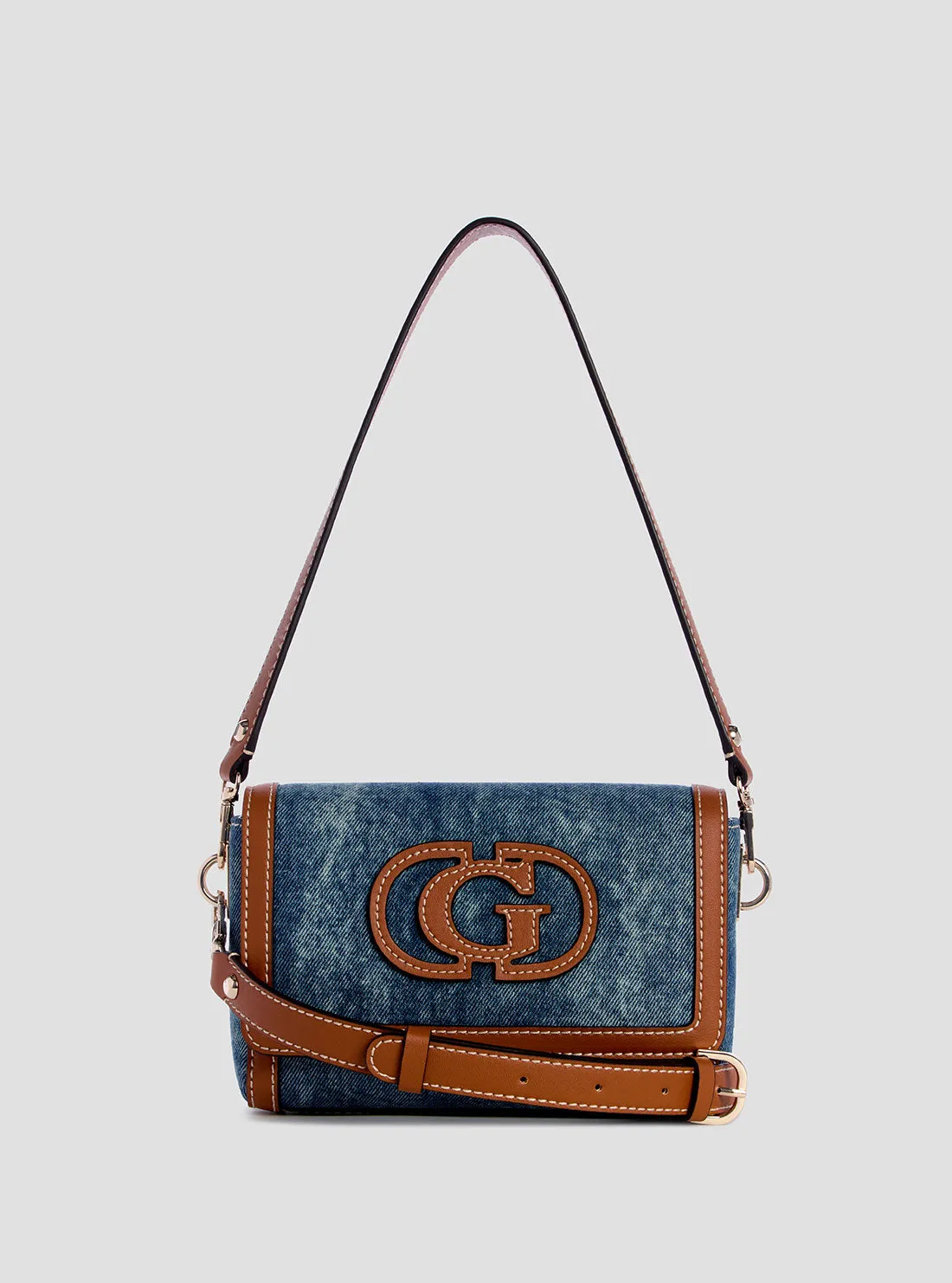 Denim Caramel Sebina Shoulder Bag Guess