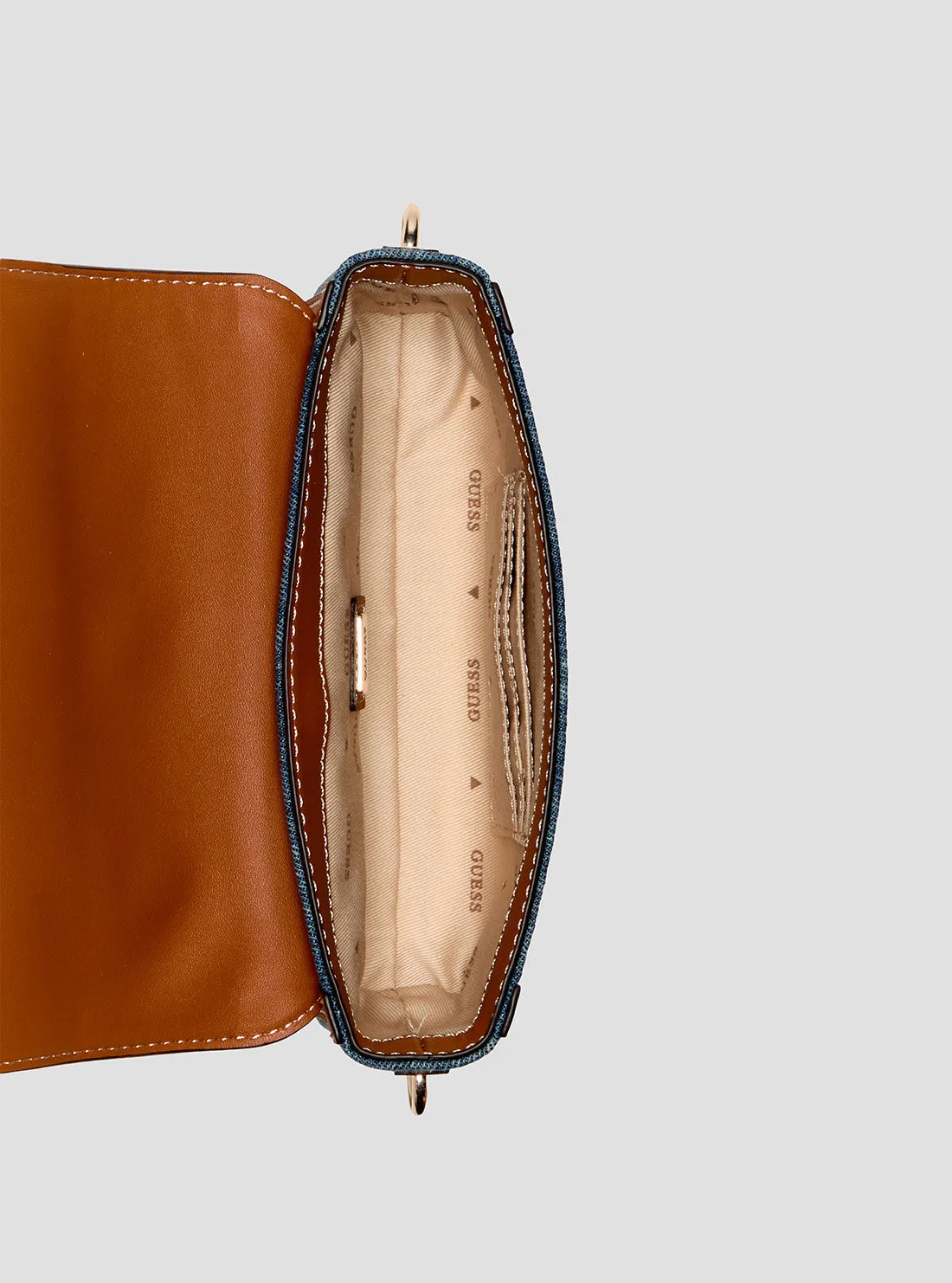 Denim Caramel Sebina Shoulder Bag Guess