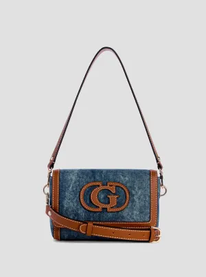 Denim Caramel Sebina Shoulder Bag Guess