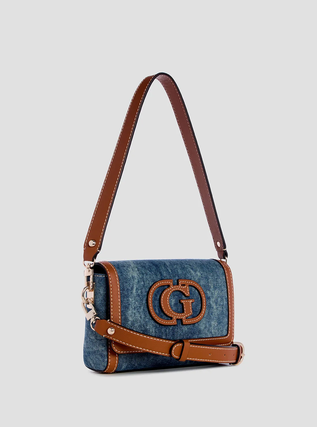 Denim Caramel Sebina Shoulder Bag Guess