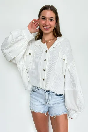 Desert Mornings Thermal Button Down Hooded Shacket