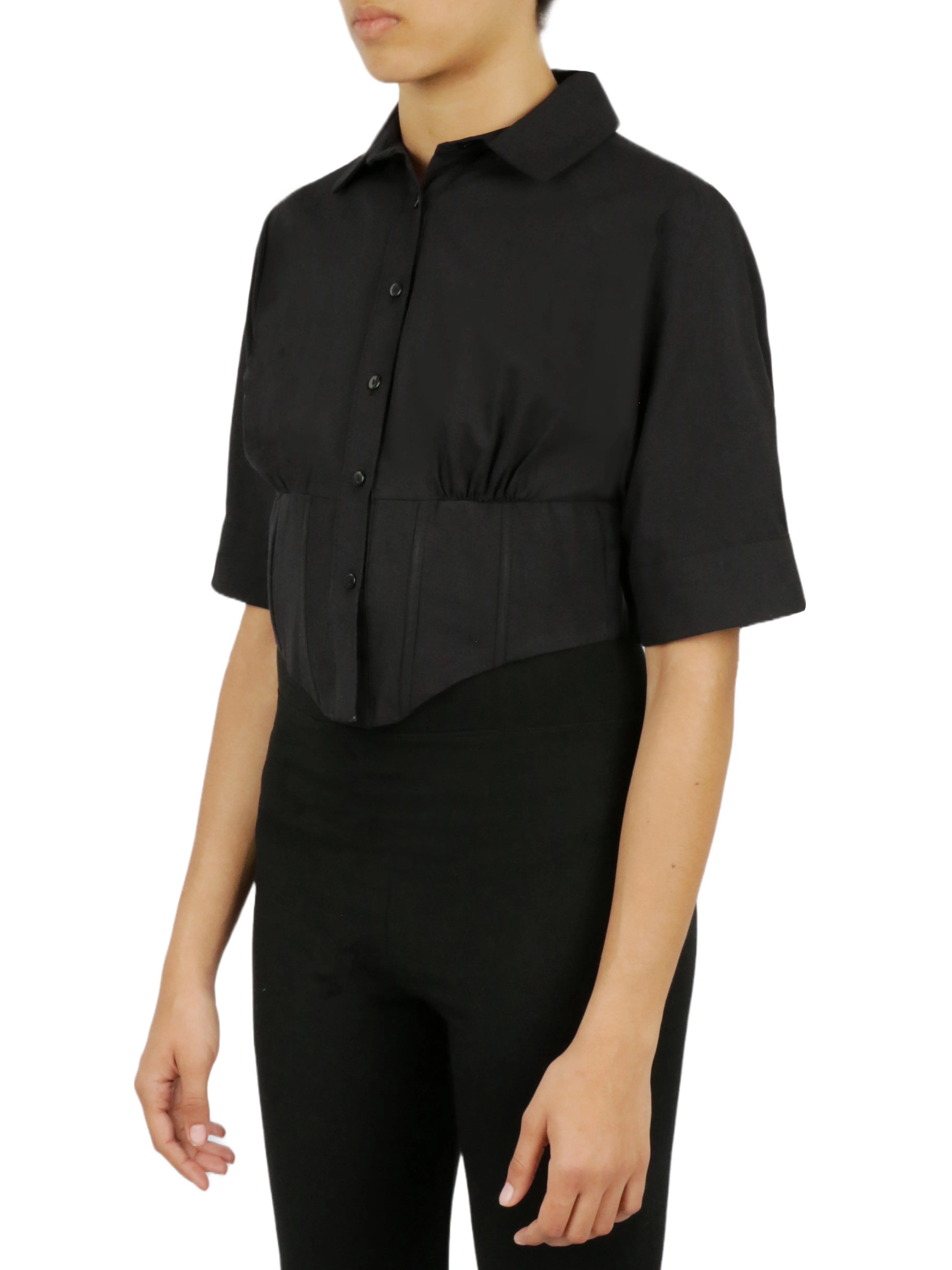 Doorbuster Cropped Corseted Shirt  Last Few Pieces!